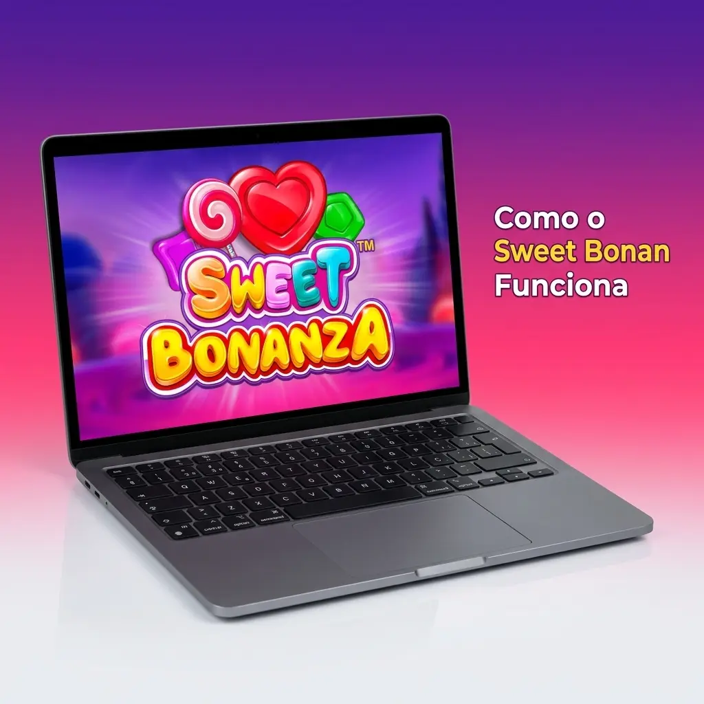 Diagrama explicando como o Sweet Bonanza funciona, com etapas de apostas, giros e rodadas grátis
